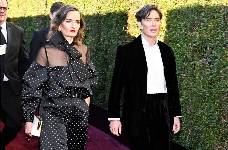 Cillian Murphy with his wife
